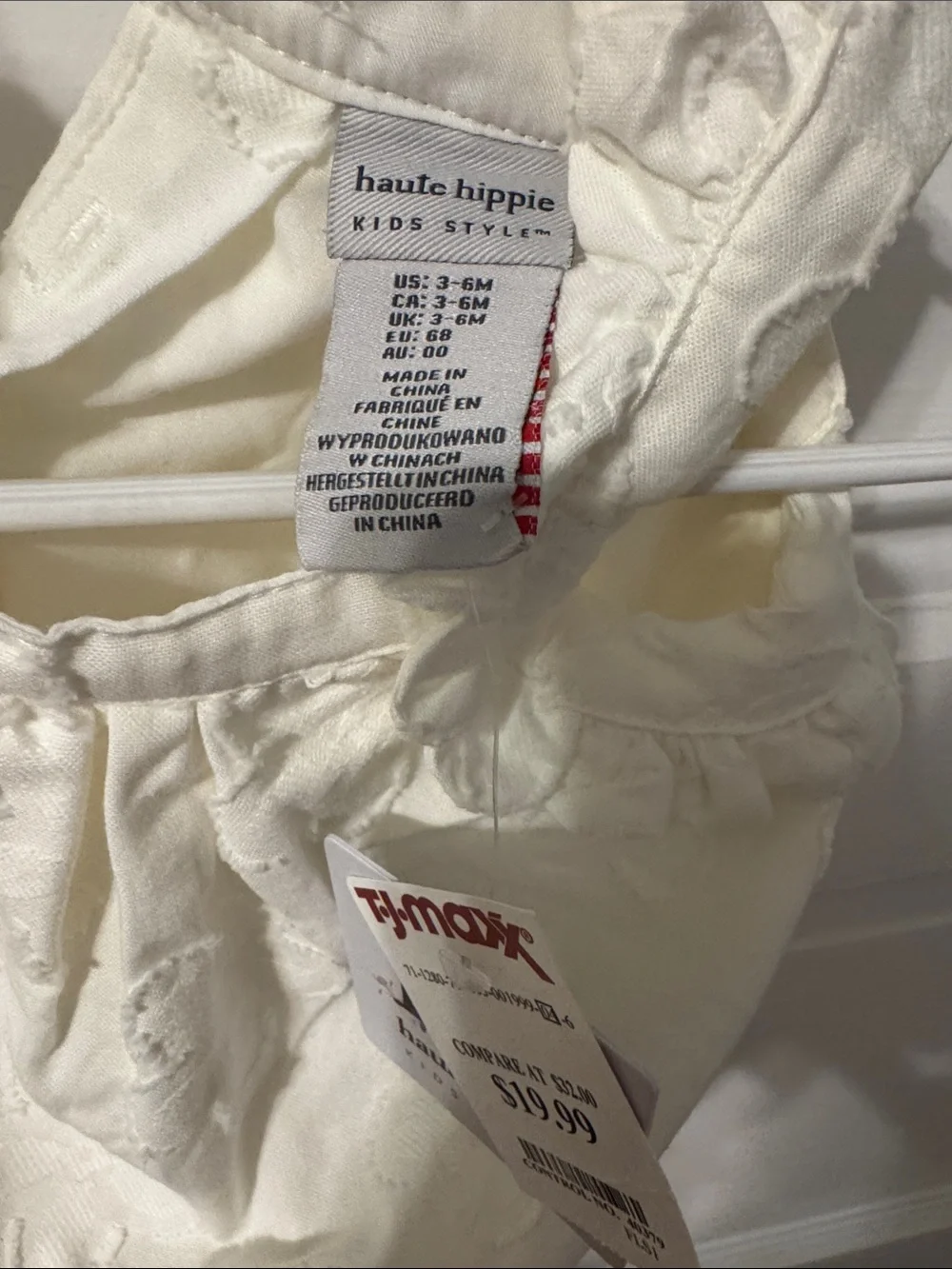 Haute Hippie Cream Floral Textured Baby Bubble Romper